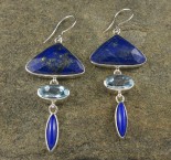 Lapis Lazuli & Blue Topaz Earrings