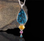 Shattuckite & Yellow Aventurine & Sapphire & Chrysocolla Pdt XL