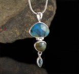 Peruvian Blue Opal & Blue Topaz Pdt Med