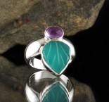 Amazonite & Amethyst Ring