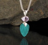 Amazonite & Amethyst Pendant Sml