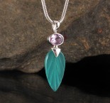 Amazonite & Amethyst Pendant Sml