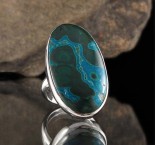 Malachite in Chrysocolla Ring