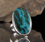 Malachite in Chrysocolla Ring