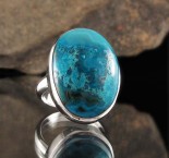 Malachite in Chrysocolla Ring