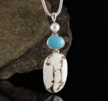 Pearl & Turquoise & Magnesite 'Wild Horse' Turquoise Pdt XL