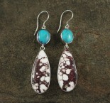 Turquoise & Magnesite 'Wild Horse' Turquoise Earrings