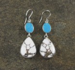 Turquoise & Magnesite 'Wild Horse' Turquoise Earrings