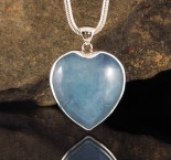 Aquamarine Heart Pendant Lge
