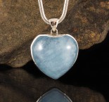 Aquamarine Heart Pendant Lge