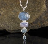  Aquamarine & Blue Lace Agate & Blue Topaz Pdt Lge