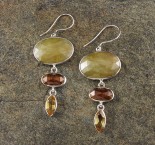  Sapphire & Orange Kyanite & Citrine Earrings