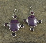 Garnet & Mulberry Sapphire Earrings XL