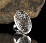 Black Fossil Coral Ring