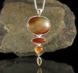 Carnelian & Citrine Pendant Lge