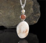 Pearl & Apricot Moonstone & Scolecite Pdt Lge