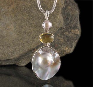 Pearl &  Citrine & Blister Pearl Pdt Lge