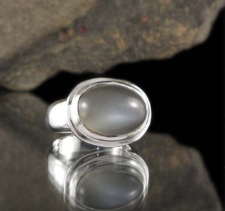 Grey Moonstone Ring