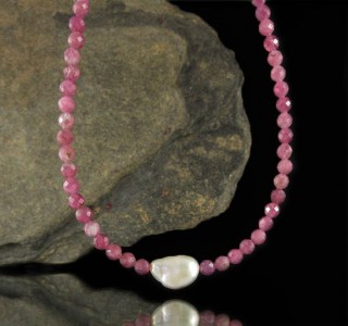 Ruby & Baroque Pearl Necklace