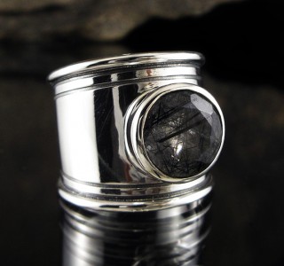 Tourmalinated Quartz Ring