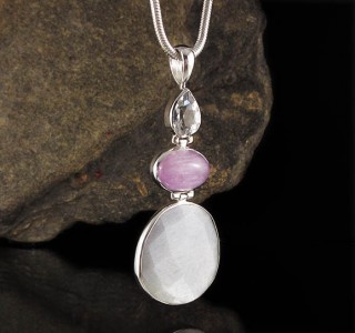 White Topaz & Kunzite & Moonstone Pdt Lge