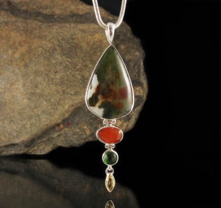 Moss Agate & Carnelian & Chrome Diopside & Citrine Pdt Lge