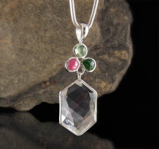 Sapphire & Chrome Diopside & Emerald Kyanite & Clear Quartz Pdt Lge