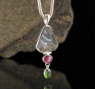 Clear Quartz & Sapphire & Chrome Diopside Pdt Med