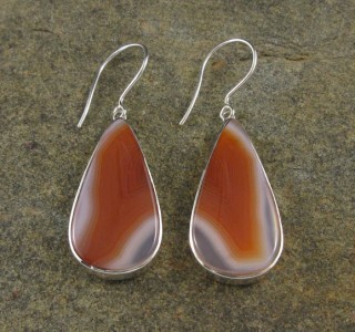 Banded Carnelian Earrings