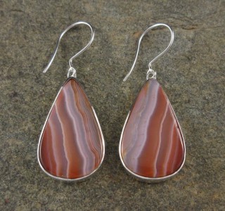 Banded Carnelian Earrings