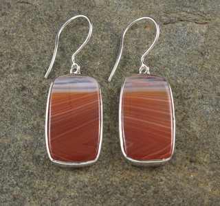 Banded Carnelian Earrings