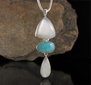 Moonstone & Amazonite Pdt Lge