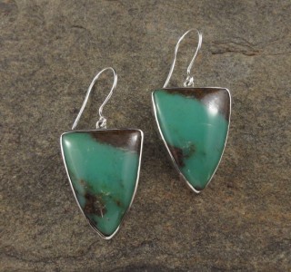 Chrysoprase in Matrix Earrings