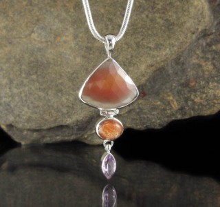 Botswana Agate & Sunstone & Amethyst Pdt Lge