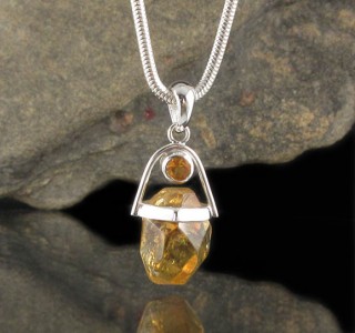 Cognac Citrine Pendant Sml