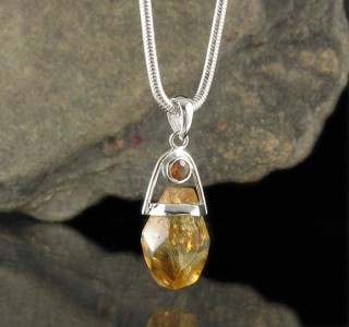 Cognac Citrine Pendant Sml