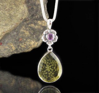 Amethyst & Citrine Carved Flower Pdt Lge