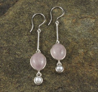 Pearl & Rose Quartz Earrings