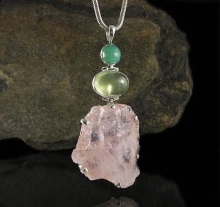 Chrysoprase & Prehnite & Rose Quartz Pdt XL