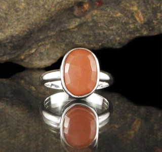 Apricot Moonstone Ring
