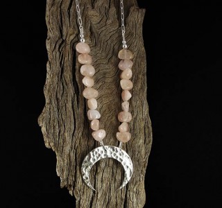 Morganite 'Moon' Necklace