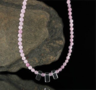 Kunzite & Clear Quartz Necklace