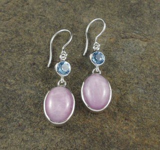 Blue Topaz & Kunzite Earrings