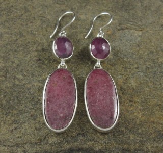 Sapphire & Rhodonite Earrings XL