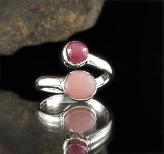 Pink Opal & Raspberry Sapphire Ring