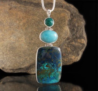 Green Chalcedony & Amazonite & Shattuckite Pdt XL