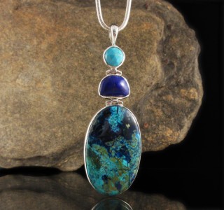 Turquoise & Lapis Lazuli & Shattuckite Pdt Lge