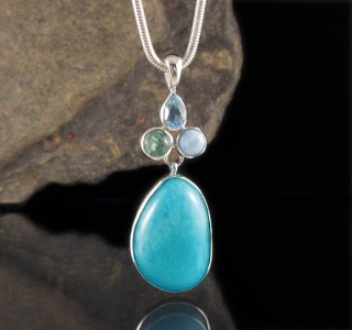 Blue Topaz & Larimar & Kyanite  & Amazonite Pdt Lge