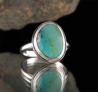 Peruvian Blue Opal Ring