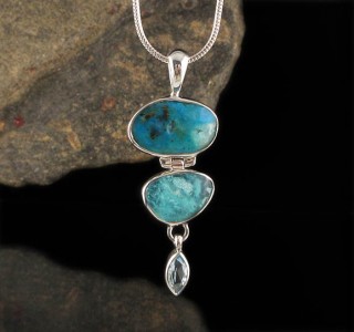 Peruvian Blue Opal & Blue Topaz Pdt Med